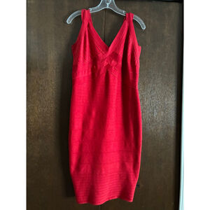 NWOT Kardashian Kollection red V-neck bandage dress